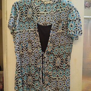 Cato Cap Sleeve Multicolored Pull Over Blouse in Size 18/20W